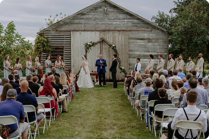 Wedding ceremony setup at Gunflint Acres