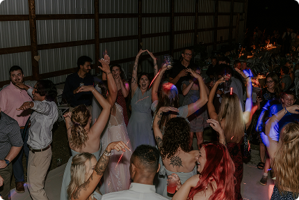 Gunflint Acres dance floor with guests celebrating