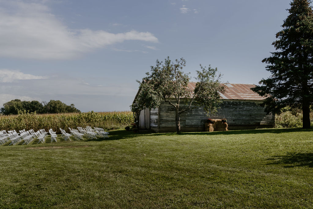 A photo depicting gunflint acres wedding ceremony